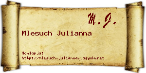 Mlesuch Julianna névjegykártya